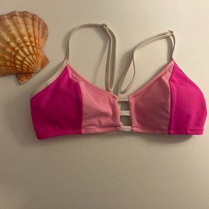 PINK Victoria's Secret  Two Toned Pink Swim Suit Top Medium